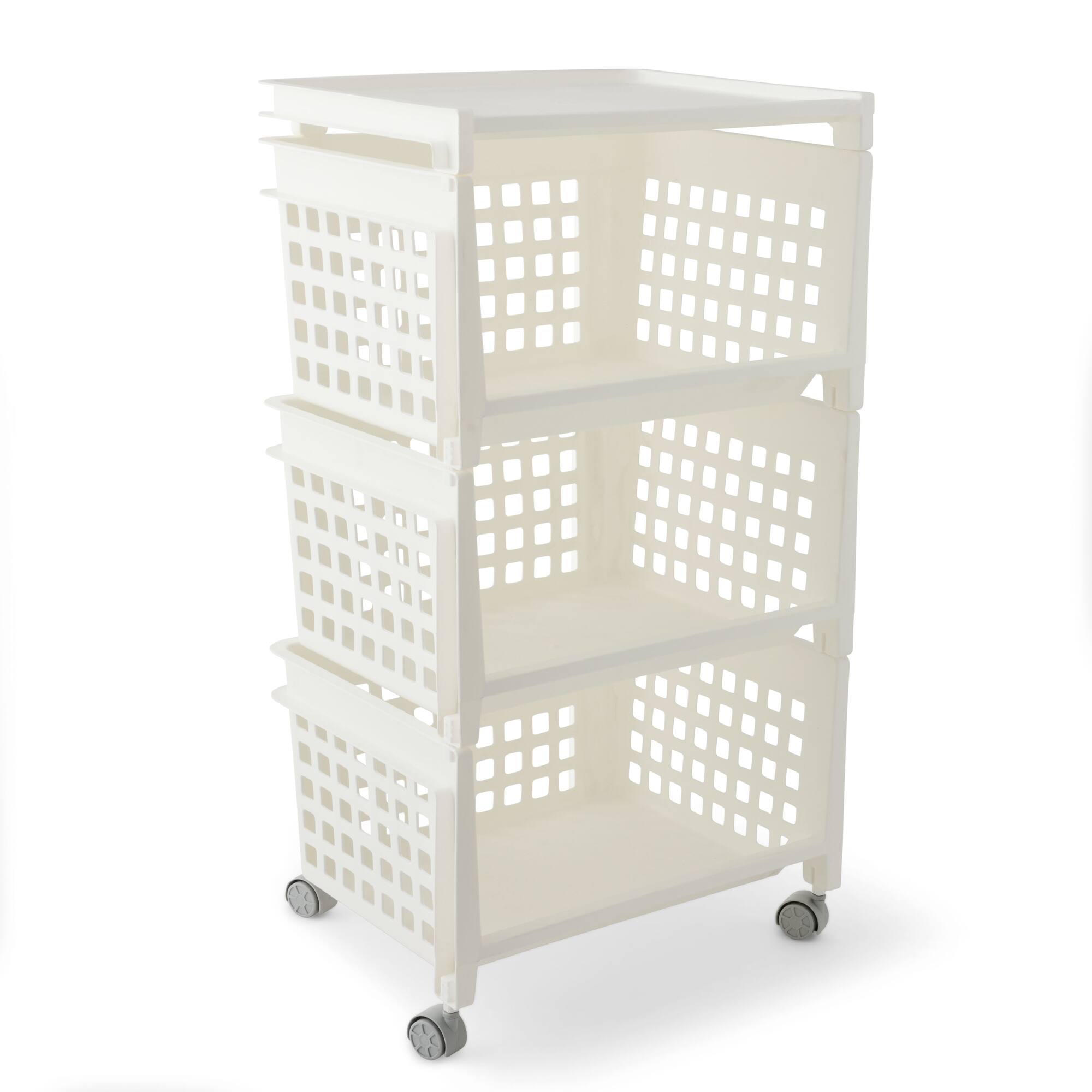Design Ideas® 3-Tier Basket Shelf Rolling Cart